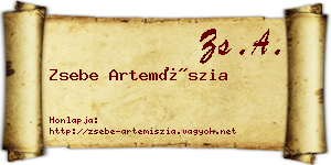 Zsebe Artemíszia névjegykártya